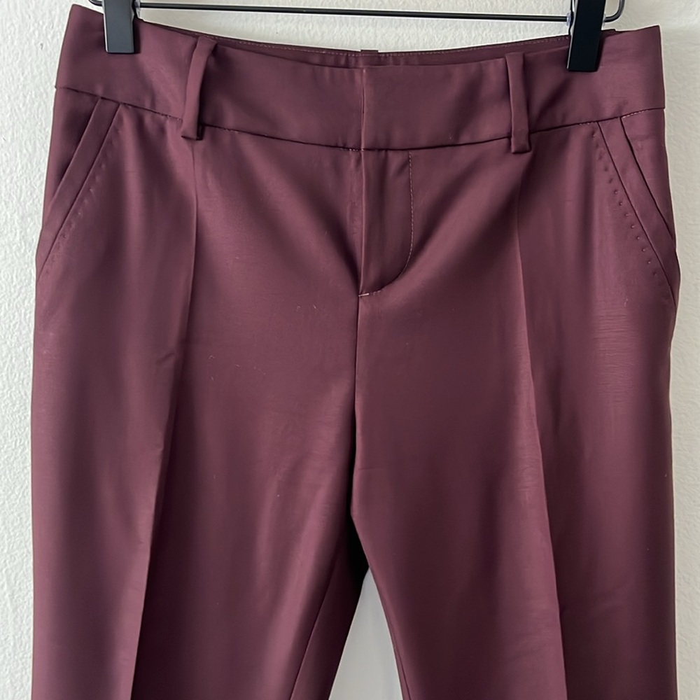 Comptoir des Cotonniers Cropped Wool Trousers Burgundy size US‎ XXS - Picture 3 of 10
